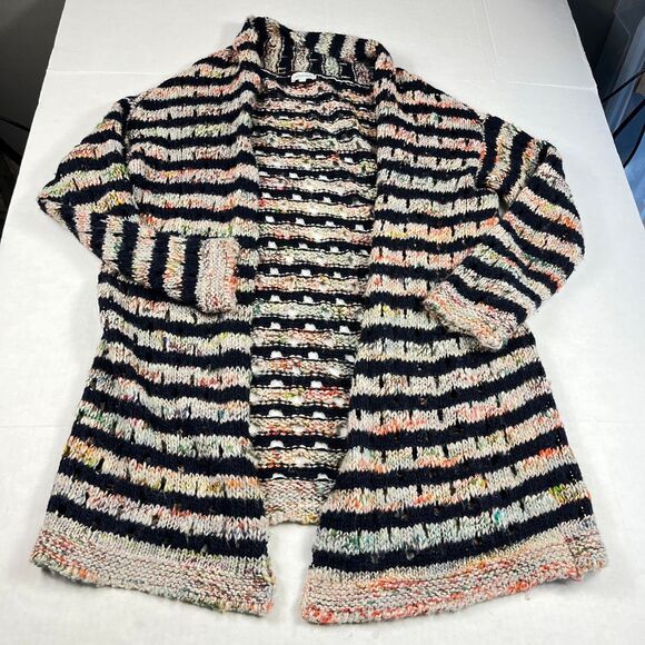 Sundance Sweaters - Sundance PM Open Front Cardigan Boho Striped Oversized Knit Melange Sweater